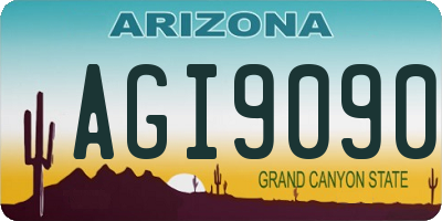 AZ license plate AGI9090