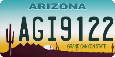 AZ license plate AGI9122