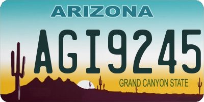AZ license plate AGI9245
