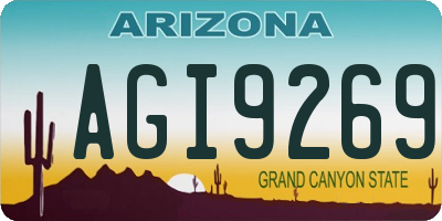 AZ license plate AGI9269