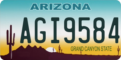 AZ license plate AGI9584