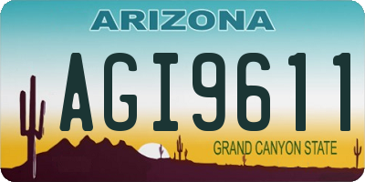 AZ license plate AGI9611