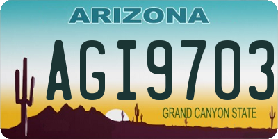 AZ license plate AGI9703