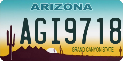 AZ license plate AGI9718