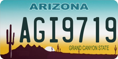 AZ license plate AGI9719