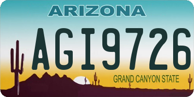 AZ license plate AGI9726