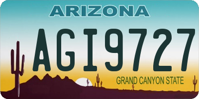 AZ license plate AGI9727