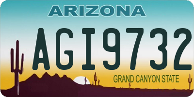 AZ license plate AGI9732