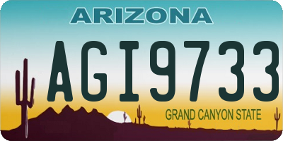 AZ license plate AGI9733