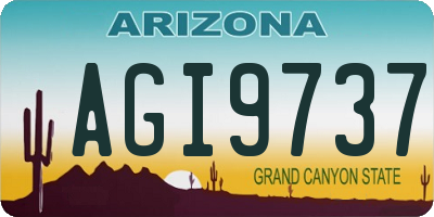 AZ license plate AGI9737