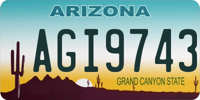 AZ license plate AGI9743