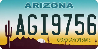 AZ license plate AGI9756