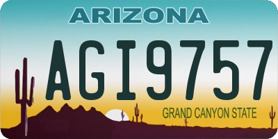 AZ license plate AGI9757