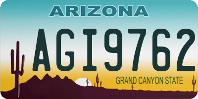 AZ license plate AGI9762