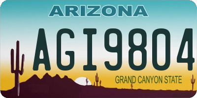 AZ license plate AGI9804