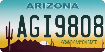 AZ license plate AGI9808