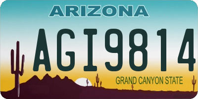 AZ license plate AGI9814