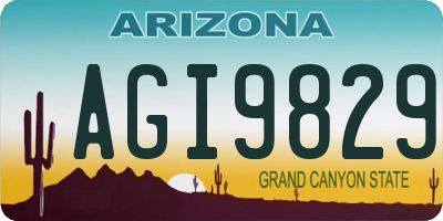 AZ license plate AGI9829