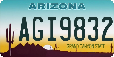 AZ license plate AGI9832