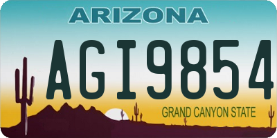 AZ license plate AGI9854