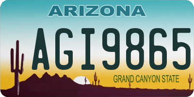AZ license plate AGI9865