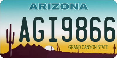 AZ license plate AGI9866