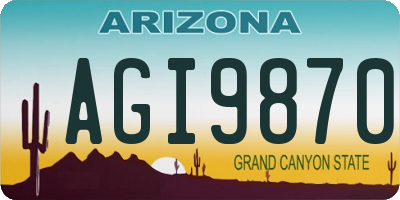 AZ license plate AGI9870