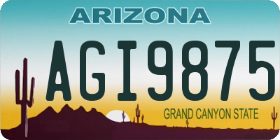 AZ license plate AGI9875