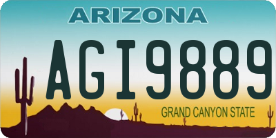 AZ license plate AGI9889