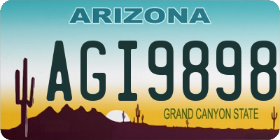 AZ license plate AGI9898