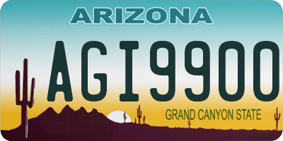 AZ license plate AGI9900