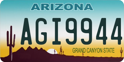 AZ license plate AGI9944