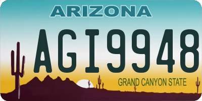 AZ license plate AGI9948