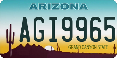AZ license plate AGI9965