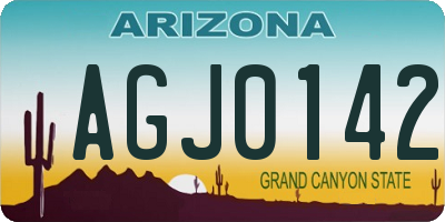 AZ license plate AGJ0142