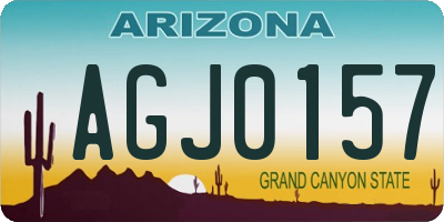 AZ license plate AGJ0157