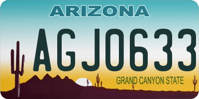 AZ license plate AGJ0633