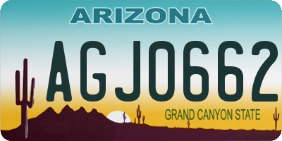 AZ license plate AGJ0662