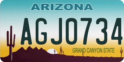 AZ license plate AGJ0734