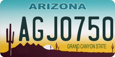AZ license plate AGJ0750