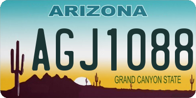 AZ license plate AGJ1088