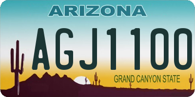 AZ license plate AGJ1100