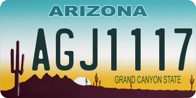 AZ license plate AGJ1117