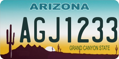 AZ license plate AGJ1233