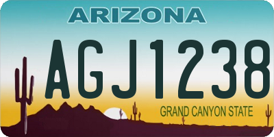 AZ license plate AGJ1238