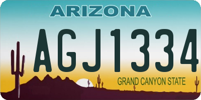 AZ license plate AGJ1334