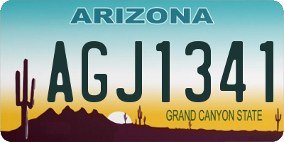 AZ license plate AGJ1341