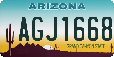 AZ license plate AGJ1668
