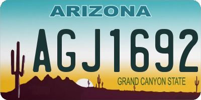 AZ license plate AGJ1692