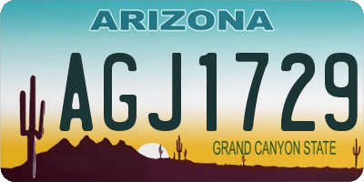 AZ license plate AGJ1729